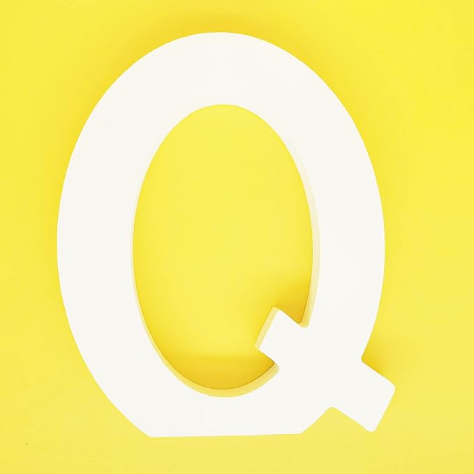 White Wooden Letter Q for Crafts & DIY Decoration