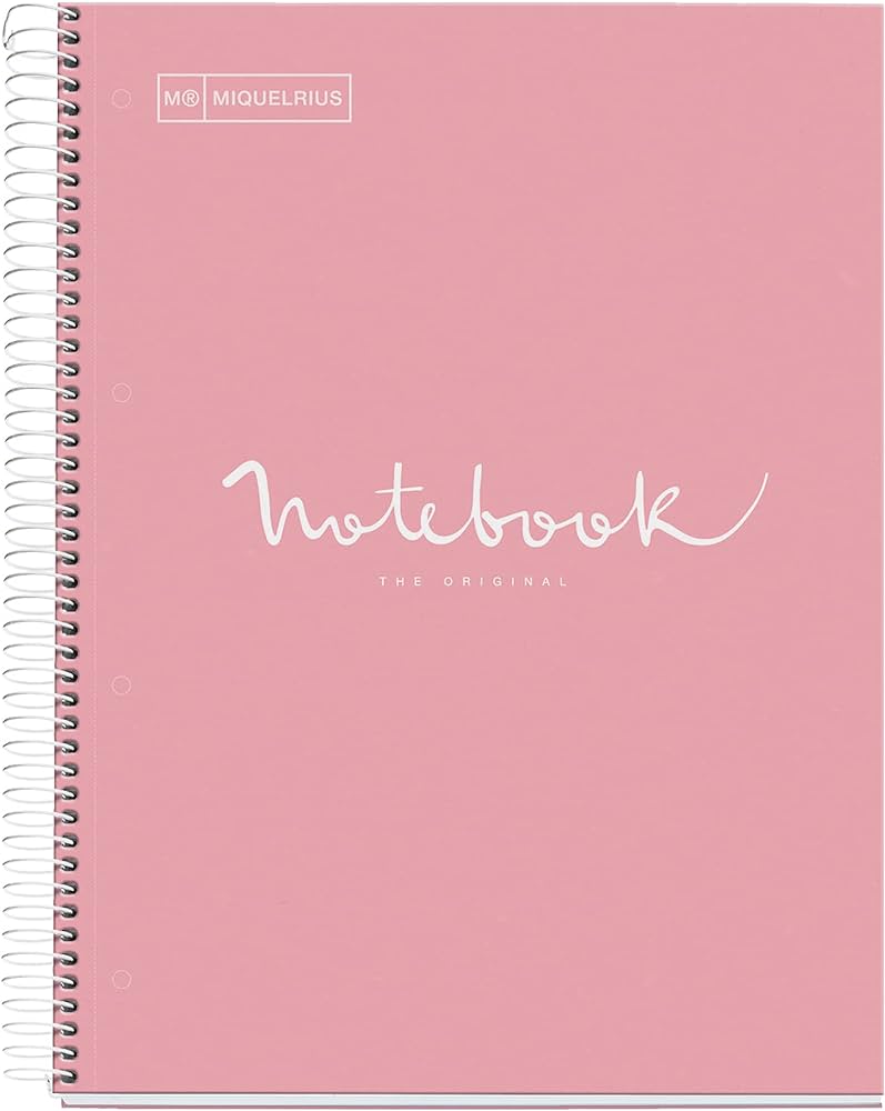 Miquelrius Notebook 5 Subject A4 90g Emotions Pink - Al Masam Stationery LLC