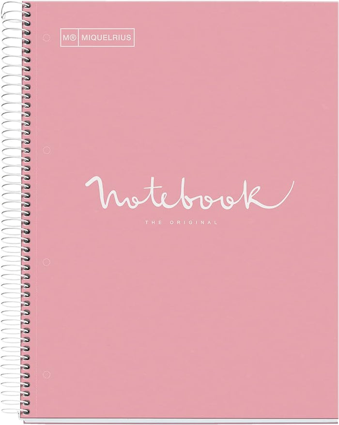 Miquelrius Notebook 5 Subject A4 90g Emotions Pink - Al Masam Stationery LLC