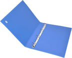 Blue Atlas Elite 2 D-ring binder, 25mm filing folder with durable cover and metal rings for organizing documents.