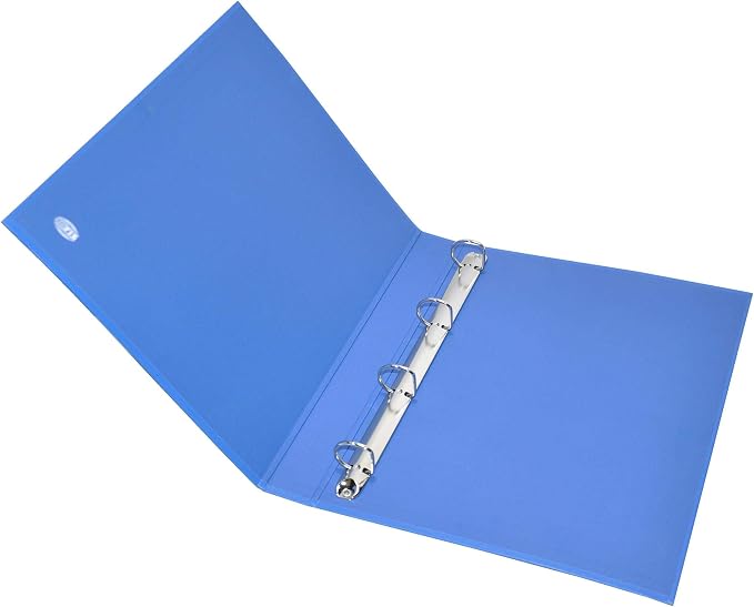 Blue Atlas Elite 2 D-ring binder, 25mm filing folder with durable cover and metal rings for organizing documents.