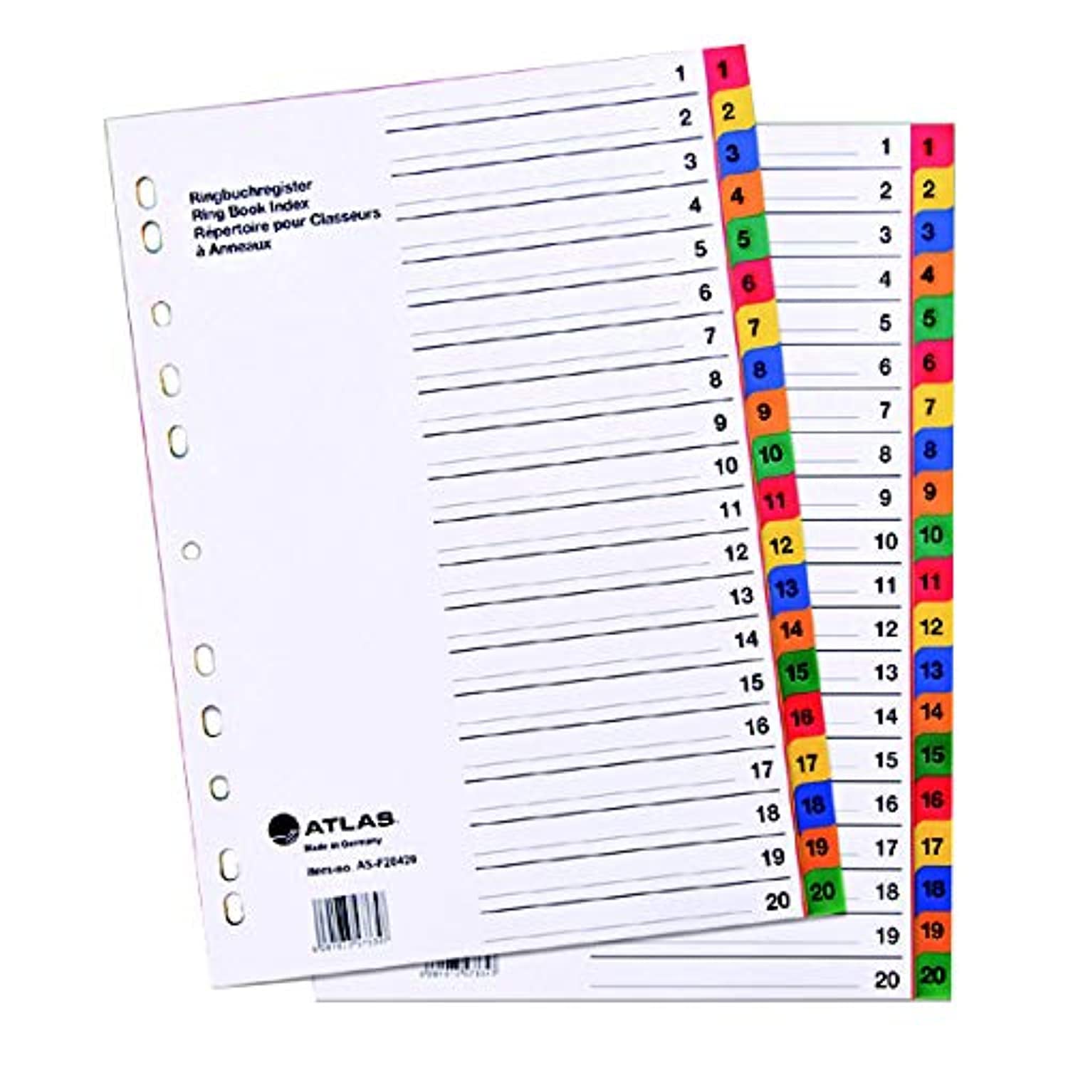 Atlas 1-5 PP Col Yearly Divider Multicolor - Al Masam Stationery LLC Main image
