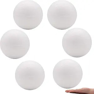Craft Mat Thermocol Balls – 6 Pieces for Crafts and Models