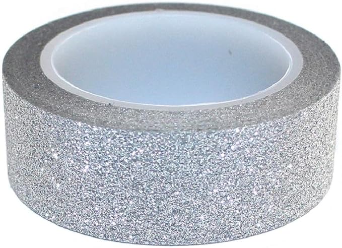 Silver Glitter Tape for Crafts & Decoration