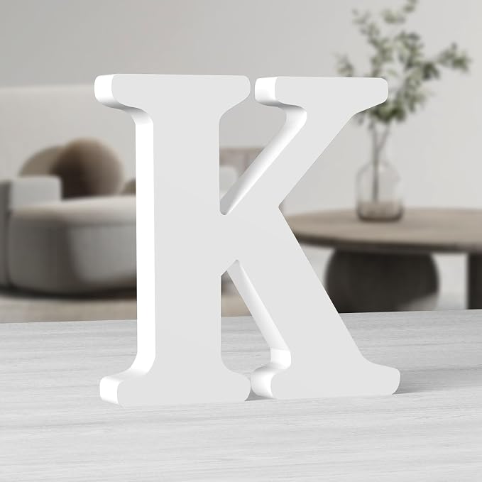 White Wooden Letter K for Crafts & DIY Decoration
