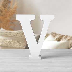 White Wooden Letter V for Crafts & DIY Decoration