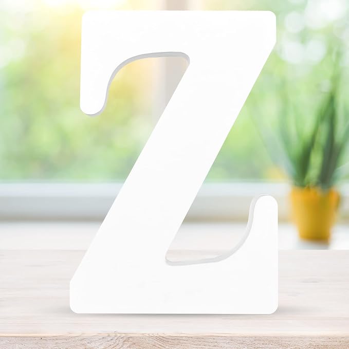 White Wooden Letter Z for Crafts & DIY Decoration