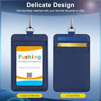 Blue ID Card Holder with Rubber Back