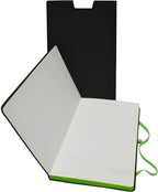 Atlas Elite ruled notebook with 240 pages, black cover, and four tabbed dividers for organized writing and note-taking.