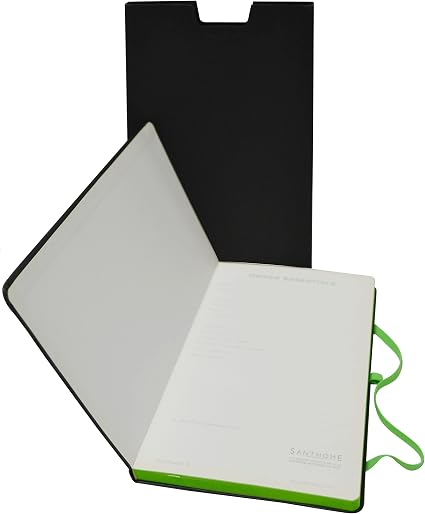 Atlas Elite ruled notebook with 240 pages, black cover, and four tabbed dividers for organized writing and note-taking.
