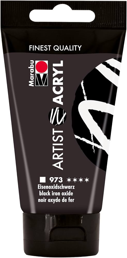 Marabu Artist Acryl, 973 Black Iron Oxide, 75 Ml - Al Masam Stationery LLC