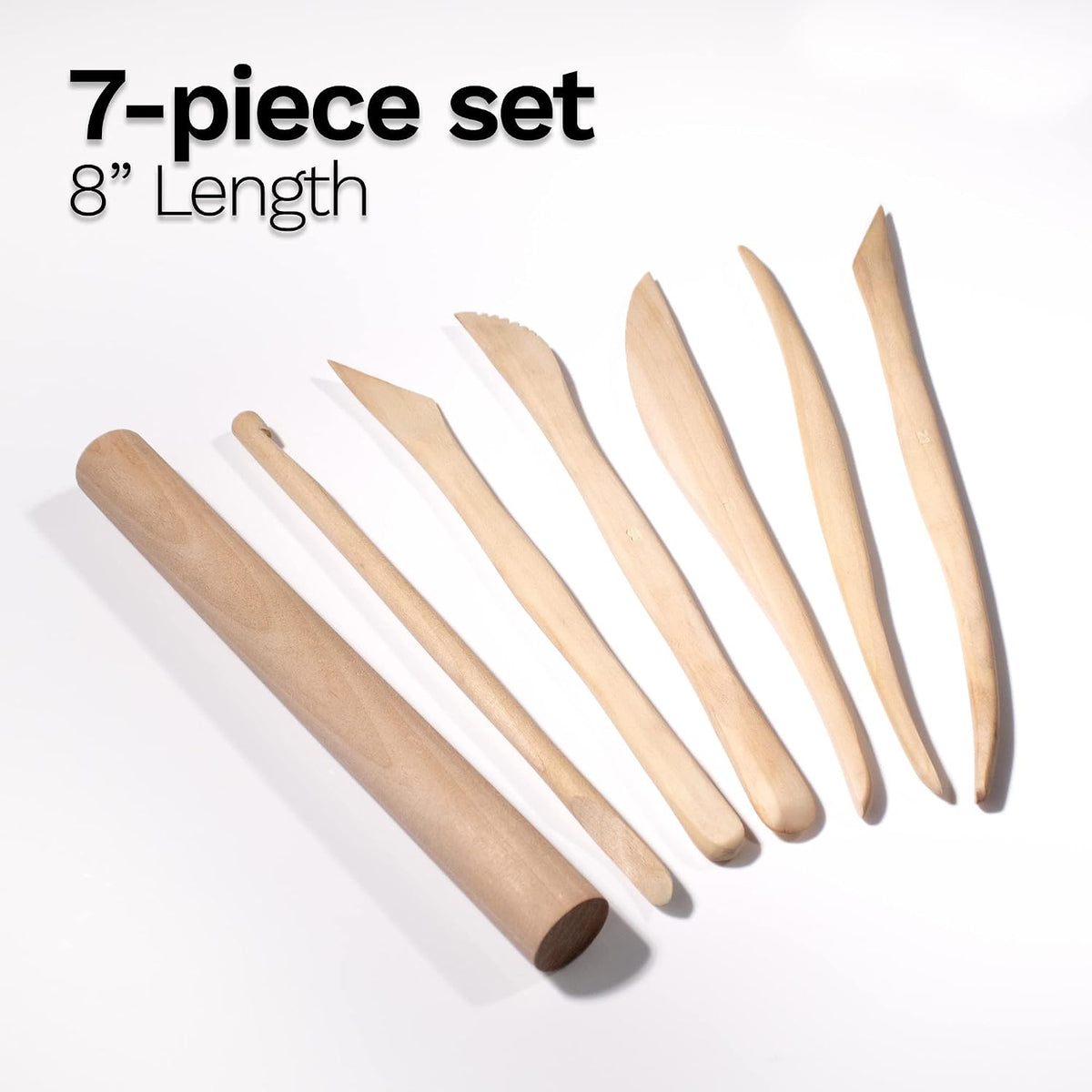 DAS Wooden Clay Cutters 7-Piece Set – Modelling & Sculpting Cutting Tools F688500