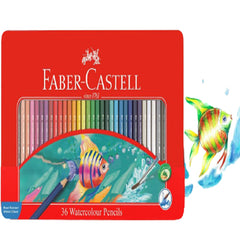 FABER-CASTELL Metal Tin 36 Color (Fish) - Al Masam Stationery LLC