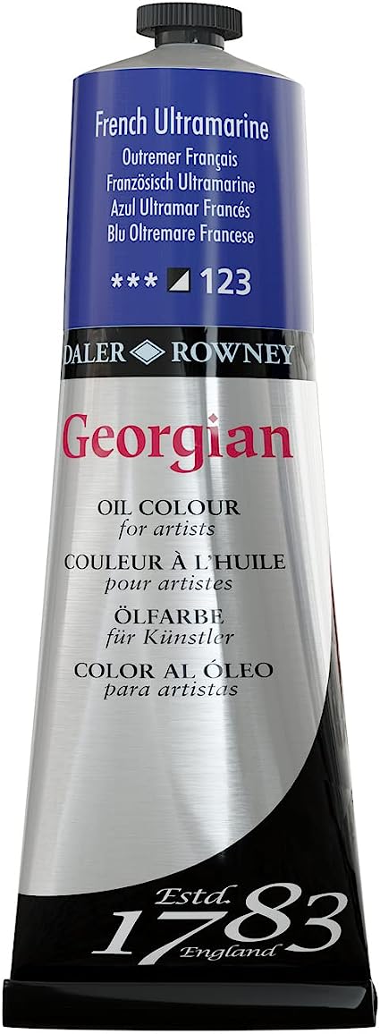 Daler Rowney Georgian Oil Paint  225ML FRENCH ULTRA MARINE - Al Masam Stationery LLC Main image
