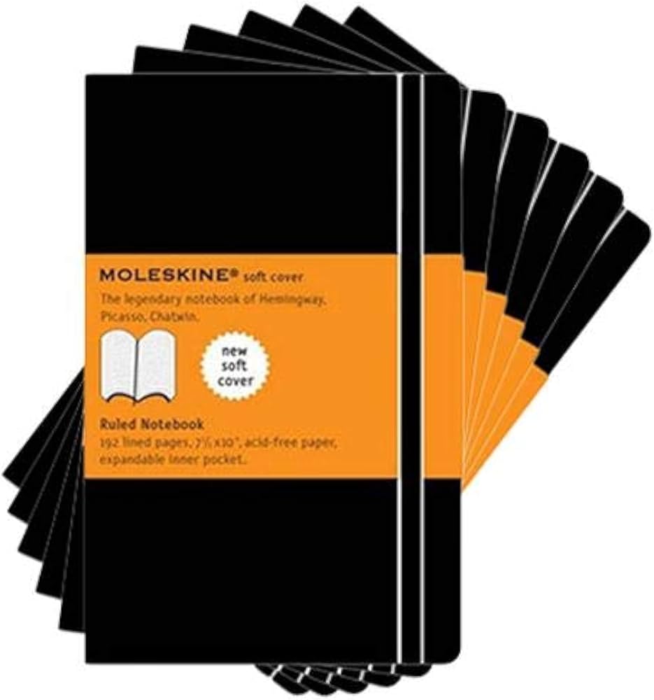 Moleskine Classic Soft Cover Notebook Ruled Extra Large 6 Pcs Display - Al Masam Stationery LLC Main image