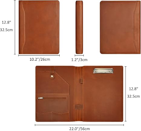 Atlas 4D Executive Ring Binder in brown with metal rings, used for organized document filing and office storage.