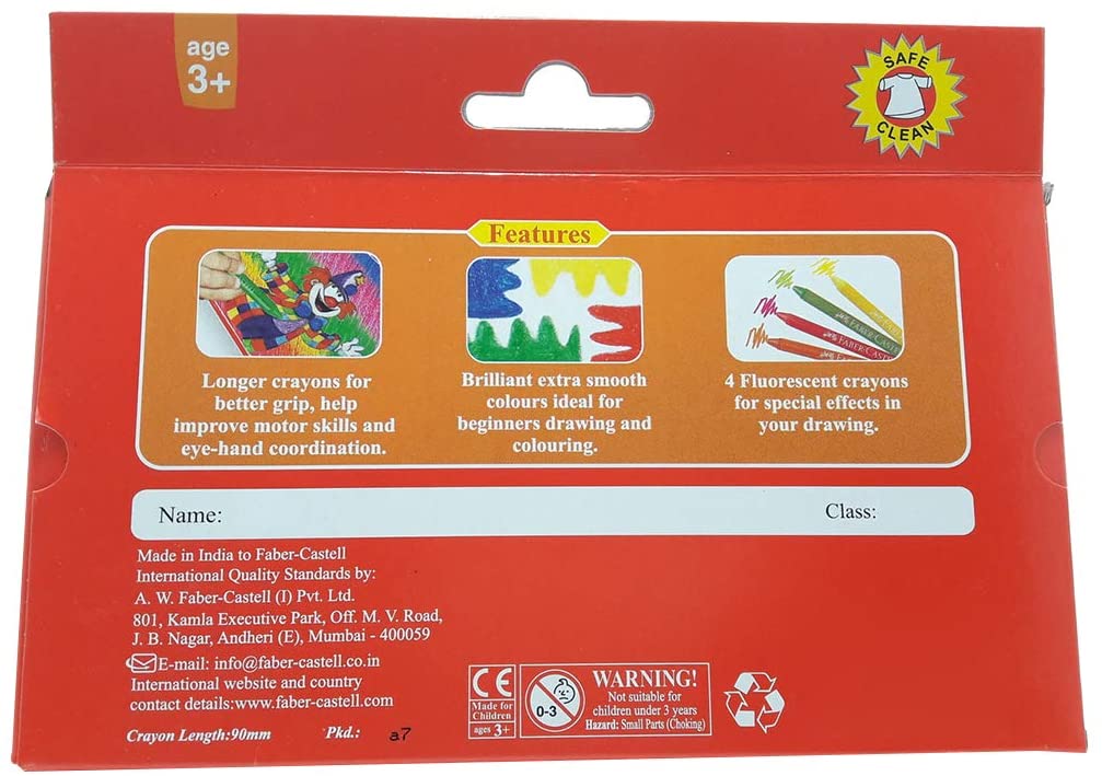 FABER-CASTELL Wax Crayons Round 90mm 8mm - Al Masam Stationery LLC