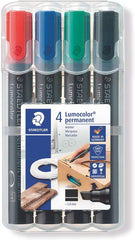 Staedtler 350 Permanent marker Chisel Wallet of 4 colors - Al Masam Stationery LLC