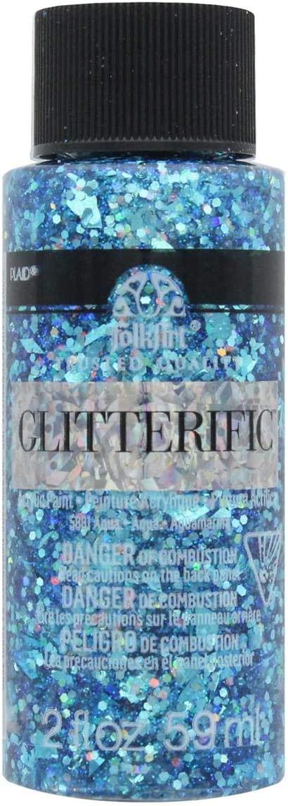 Folkart Glitterific Water Based Paints - Aqua 59Ml - MSP 5881 - Al Masam Stationery LLC Main image