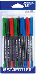 Staedtler Stick 430M Mix Blister of 15pcs (6Blue,4Black,3Red,2Green) - Al Masam Stationery LLC