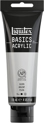 Liquitex BASICS Acrylic Paint, 4-oz tube, Silver - Al Masam Stationery LLC