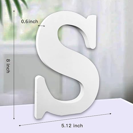 White Wooden Letter S for Crafts & DIY Decoration Secondary image