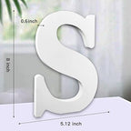 White Wooden Letter S for Crafts & DIY Decoration