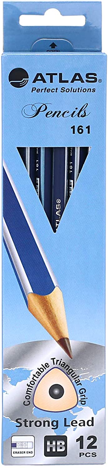Atlas HB Pencil Blue and Silver Box of 12 - Al Masam Stationery LLC