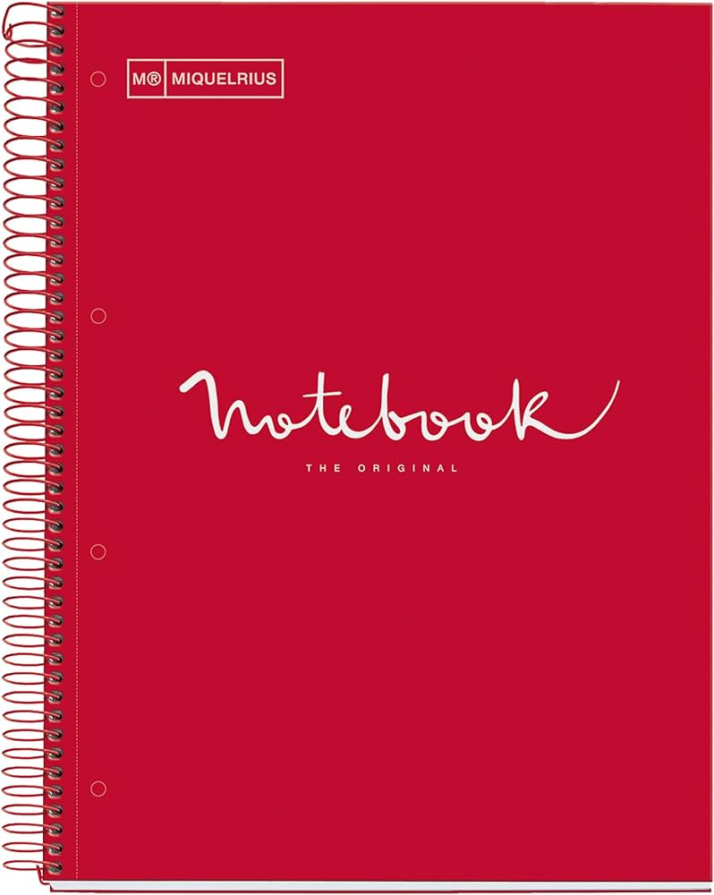 Miquelrius Notebook 1 Subject A4 150 Sheets Pillar Red - Al Masam Stationery LLC Main image