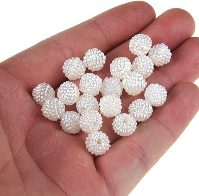 White Round Craft Beads for Jewellery and DIY Projects