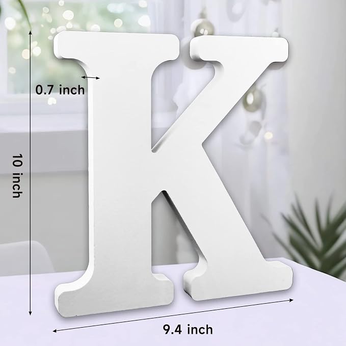White Wooden Letter K for Crafts & DIY Decoration