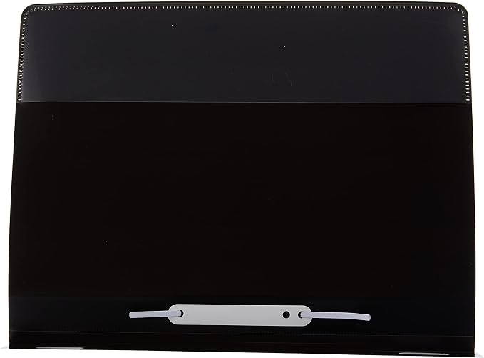 Atlas PVC Flat File with Pocket A4 Black White