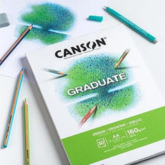 Canson Graduate Drawing Pad A4 160gsm 30 Sheet White Paper - Al Masam Stationery LLC