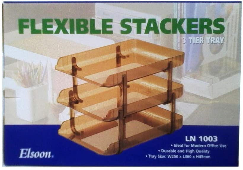Paper Tray 3-Tier Elsoon plastic - LN1003 - Al Masam Stationery LLC