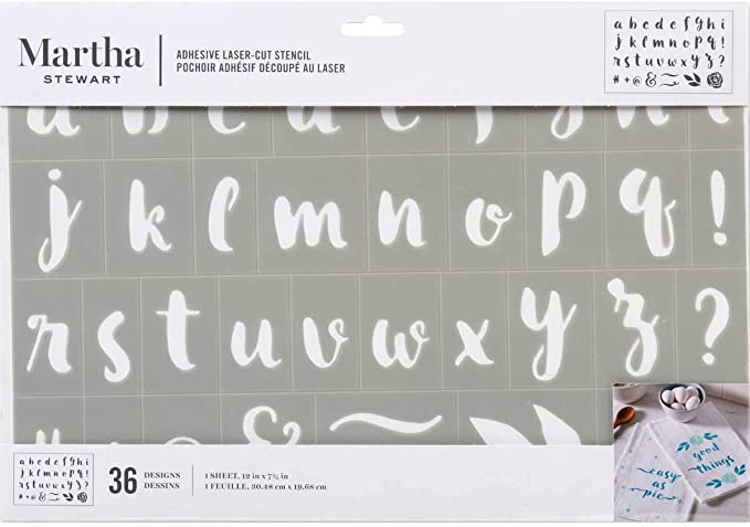 Martha Stewart Adhesive Stencils 1 Sheets Alphabets - MSP 17665 - Al Masam Stationery LLC Main image