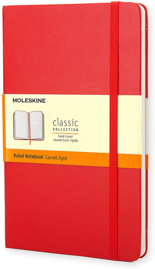 Moleskine Ruled Classic Notebook Hard Cover A5  Red - Al Masam Stationery LLC