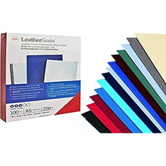 GBC BINDING COVERS LEATHERGRAIN WEDGEWOOD BLUE A4 250 GSM - Al Masam Stationery LLC