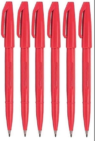 Pentel S520 Sign Pen Fibre Tip 2mm - Red - Al Masam Stationery LLC Main image