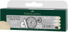 FABER-CASTELL India Ink Pitt Artist Pen Black & White 4x - Al Masam Stationery LLC