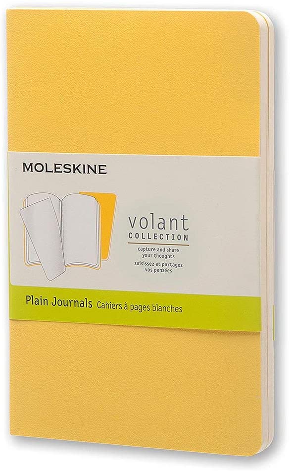 Moleskine Volant Plain Pocket Notebook Bright Yellow - Al Masam Stationery LLC