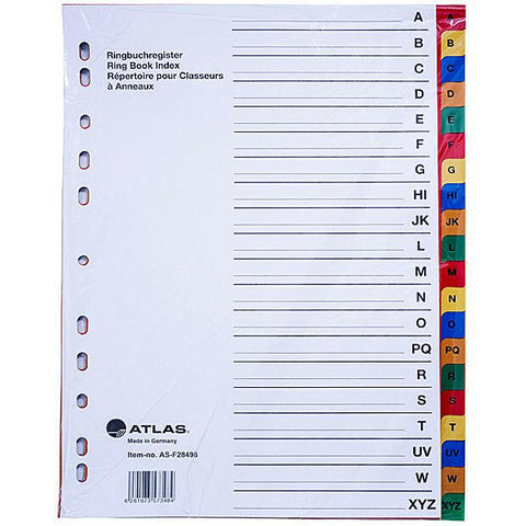 Atlas A-Z Plastic Divider A4 - Al Masam Stationery LLC