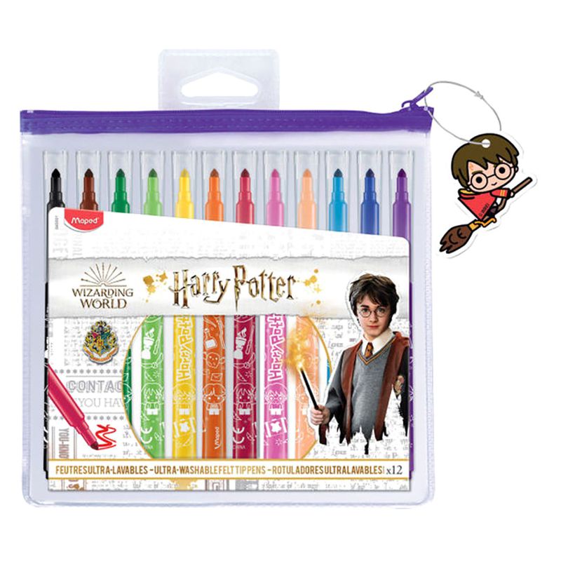 Maped Harry Potter Design Felt Color Pen Multicolor (Pack of 12 Colors) - Al Masam Stationery LLC Main image