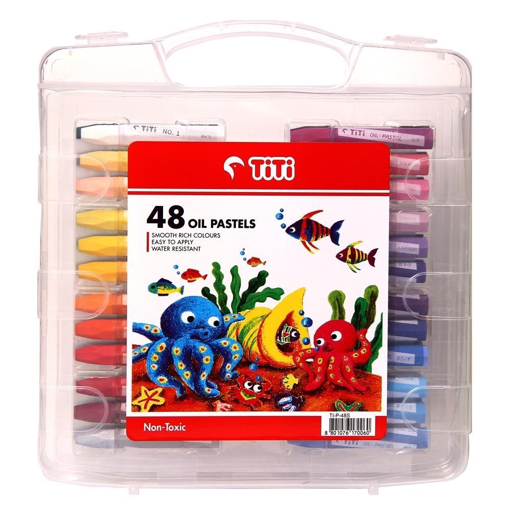 TITI Oil Pastels 48 Color 11mm x 75mm Hexagonal in PP Case - Al Masam Stationery LLC