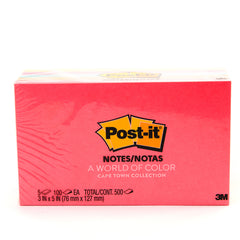 Post-it Notes Neon Colors 655-5PK. 3 x 5 in (76 mm x 127 mm),