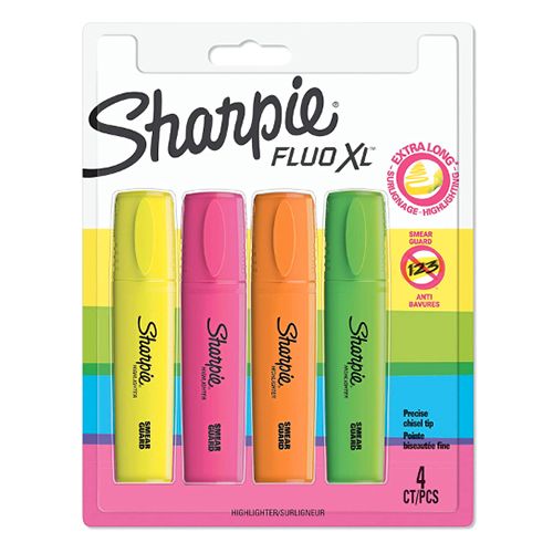 Sharpie Fluo XL Highlighter Set Of 4 Pieces Multicolour - Al Masam Stationery LLC Main image