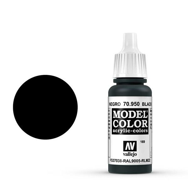 Vallejo 169:MODELCOLOR 950-17ML. BLACK - Al Masam Stationery LLC