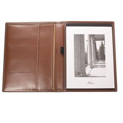 6601 Genuine Real Leather A5 Folder - Black / Brown - Al Masam Stationery LLC