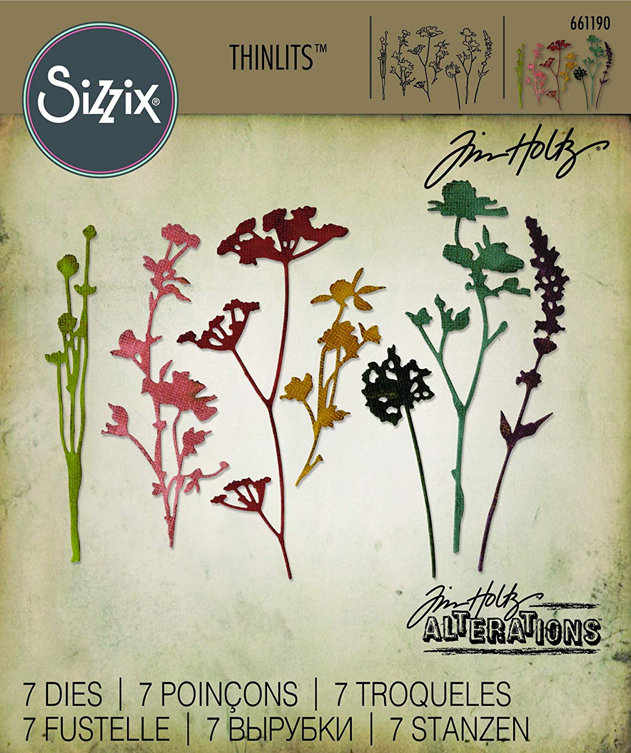 Thinlits Die Set 7Pk Wildflowers By Tim Holtz - Al Masam Stationery LLC