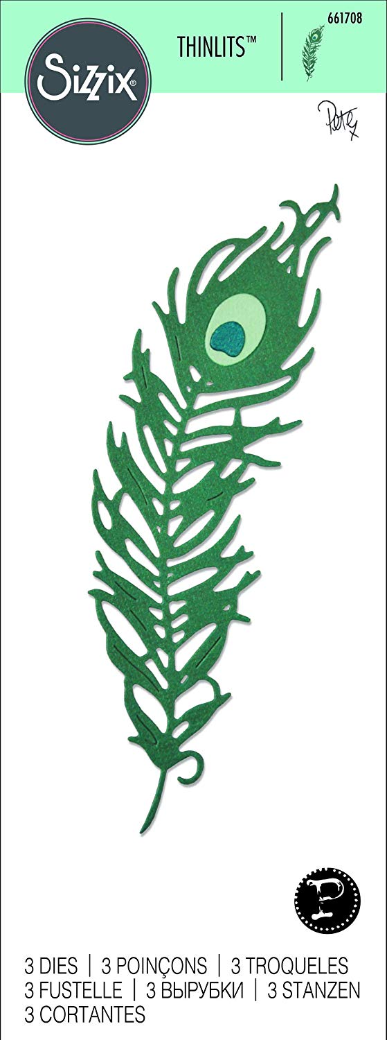 Thinlits Die Set 3Pk Peacock Feather By Pete Hughes - Al Masam Stationery LLC