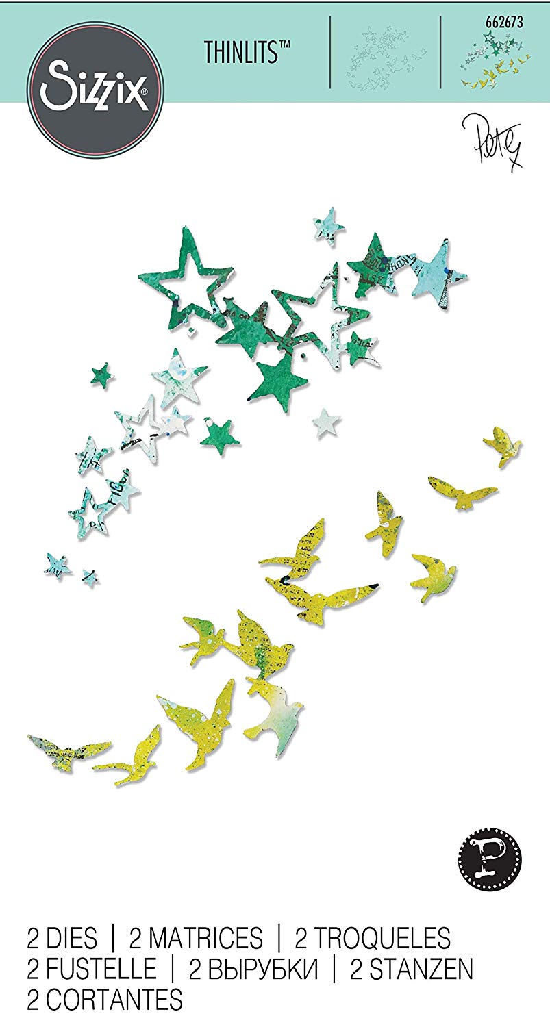 Thinlits Die Set 2Pk Birds And Stars By Pete Hughes - Al Masam Stationery LLC
